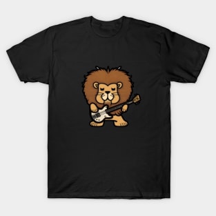 Lion Playing Bass Guitar T-Shirt